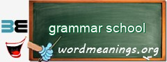 WordMeaning blackboard for grammar school